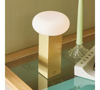 Hübsch LOW LED rechargeable table lamp, brass-coloured, height 20 cm, metal
