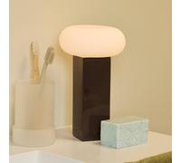 Hübsch LOW LED rechargeable table lamp, brown, height 20 cm, metal, dimmable