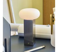 Hübsch LOW LED rechargeable table lamp, nickel-coloured, height 20 cm, metal
