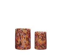 Hübsch Luce candle lantern 2-pack Orange-red