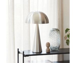 Hübsch Mush Tall table lamp, brushed nickel-coloured, iron
