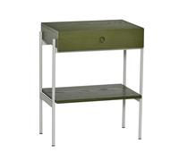 Hübsch Noir Bedside Table Green/ Off White