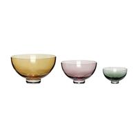 Hübsch Radiant Bowls Beige/ Rosa/ Green Set of 3