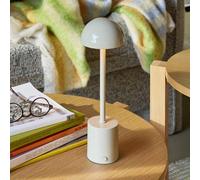 Hübsch Taten LED rechargeable table lamp, sand-coloured, height 30 cm, metal
