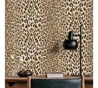 HueBurst Unpasted Leopard Print Embossed Textured Traditional Wallpaper | 17.3" x 236.2" Black & Brown 3D Animal Cheetah Print Wallpaper, Bold Statement for Accent Walls, Bathroom, Paste Required