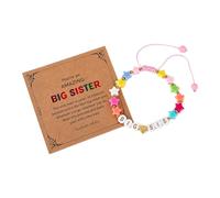 Huefrifo Big Sister Gifts Big Sister Bracelet & Sisters Gift, Multi-Color Adjustable Star Shaped Letter Girls Toddler Bracelet Present with Card, Baby Birthday Gifts Accessory for Sister