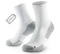 HUEGLO 3 Pairs Neuropathy Compression Socks For Women Men Ankle Trainer Running Sports Sock Non Slip Plantar Fasciitis Support Socks (UK, Alpha, S, Regular, Regular, Long-White)