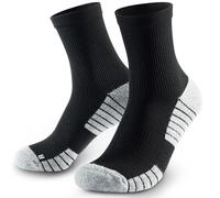 HUEGLO 3 Pairs Neuropathy Compression Socks For Women Men Neuro Ankle Trainer Running Sports Socks Non slip Plantar Fasciitis Support (UK, Alpha, M, Regular, Regular, Long-Black)