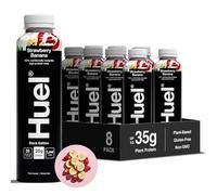Huel Black Edition Ready-to-drink, 8 x 500ml Bottles, Protein Shakes, Strawberry Banana Flavour, High Protein Drink, 35g Protein Per Bottle, Rich in Vitamin D, Fatty Acids, Calcium, Ready Meals