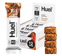 Huel Complete Nutrition Bar, 12 x 55g Bars, Chocolate Caramel, High Protein Bar, Plant-Based Protein Bars, Low Sugar, High Fibre, High Protein Snack