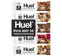 HUEL Complete Nutrition Bars - 51g Bars - Pick any 10-5 Flavours to choose from - Choc Chip Cookie Dough, Dark Chocolate & Raspberry, Chocolate Fudge Brownie, Peanut Caramel and Chocolate Caramel