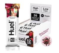 Huel Complete Nutrition Bars, Dark Chocolate & Raspberry, 55g, Pack of 12