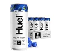 Huel Daily A-Z Vitamins Energy Drink, 12 x 330ml Cans, Blue Raspberry Sparkling Multivitamin Energy Drink, Fizzy Drinks Made with Real Fruit, Rich in Electrolytes, Low Calorie, Caffeine Boost