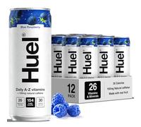 Huel Daily A-Z Vitamins Energy Drink, 12 x 330ml Cans, Blue Raspberry Sparkling Multivitamin Energy Drink, Fizzy Drinks Made with Real Fruit, Rich in Electrolytes, Low Calorie, Caffeine Boost