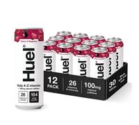 Huel Daily A-Z Vitamins Energy Drink, 12 x 330ml Cans, Cherry & Raspberry Sparkling Multivitamin Energy Drink, Fizzy Drinks Made with Real Fruit, Rich