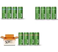 Huel Green Sparkling Superfood Drink Varitey Pack - 4xPeach & Hibiscus,4x Blueberry, Lemon & Thyme,4x Apple, Cucumber & Mint Flavour (12x330ml) - Low Calorie, Plant-Based Wellness & Immunity Support