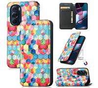Hülle® 3D Relief Patterns Flip Wallet Case Compatible for Motorola Edge X30 (Pattern 7)