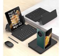 Hülle Case for Find N5 Keyboard + Mouse + Adjustable Hinge Flip Folio + Stylus,Universal Book Cover Keyboard Kit for Oppo Find N5(1)