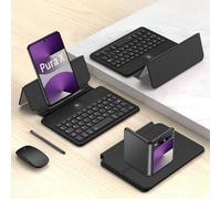 Hülle Case for Pura X Keyboard + Mouse + Adjustable Hinge Flip Folio + Stylus,Universal Book Cover Keyboard Kit for Huawei Pura X(2)