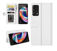 Hülle® Flip Wallet Case Compatible for Realme Q3 Pro Carnival (White)