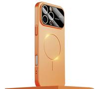 Hülle Für iPhone 16 Pro Max/16 Pro/16 Plus/16, Kameraschutz Ultradünnes PC Magnetisches Handyhülle Kratzfeste Harte Rücken Schutzhülle,Orange,16