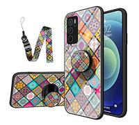 Hülle® Lanyard + Bracket Glass Case Anti-Scratches Compatible for Oppo A16/Oppo A53s 5G/Oppo A55 5G (1)
