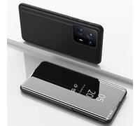 Hülle® Mirror Plating Clear View Stand Function Flip Case Compatible for Xiaomi Mix 4 (Black)