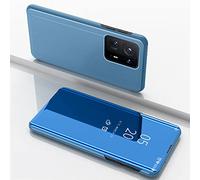 Hülle® Mirror Plating Clear View Stand Function Flip Case Compatible for Xiaomi Mix 4 (Sky Blue)