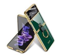 Hülle® PC Case + Screen Protector with Kickstand Hard Shield Full Protection Ultra Thin,Anti Collision,Comfortable Grip Compatible for Samsung Galaxy Z Flip3 5G (2)