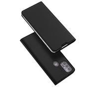 Hülle® PU TPU Flip Case with Card Slot and Stand Function Compatible for Motorola Moto G30/Motorola Moto G10(Black)