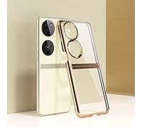 Hülle® Transparent Plating Case Ultra Thin,Anti Collision,Comfortable Grip Full Protection Shell Compatible for Huawei P50 Pocket (4)