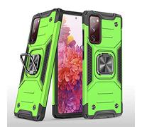 Hülle® Ultra Hard Case Anti Shock Anti Falling with Magnetic Metal Plate and Adjustable Ring Kickstand Compatible for Samsung Galaxy S20 FE 5G/S20 Fan Edition/S20 Lite(Green)