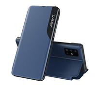 Hülle® Viewable Side Window Stand Function Flip Case Compatible for Oppo Find X3 Pro/Oppo Find X3 (Blue)
