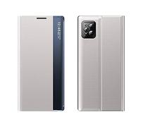 Hülle® Viewable Side Window Stand Function Flip Case Compatible for Oppo Find X3 Pro/Oppo Find X3 (Silver)