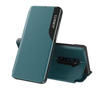 Hülle® Viewable Side Window Stand Function Flip Case Compatible for OPPO Reno2 Z/OPPO Reno2 F (Green)