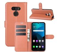 Hülle® Wallet Flip Case Compatible for LG Harmony 4 (Brown)