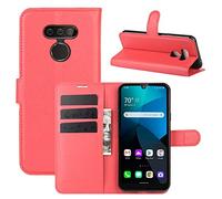 Hülle® Wallet Flip Case Compatible for LG Harmony 4 (Red)