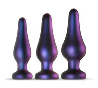Hueman Comets Buttplug Set - Butt Plug Set Made of Silicone - Perfect for Experimentation - Suitable for Beginners and Advanced Users - Set with 3 Different Sizes - Purple