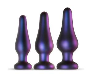 Hueman Comets Buttplug Set - Butt Plug Set Made of Silicone - Perfect for Experimentation - Suitable for Beginners and Advanced Users - Set with 3 Different Sizes - Purple