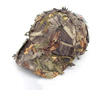 Huenco 3D Foglie Camouflage Ghillie Caps Cappelli da cecchino Camo Parasol Cappellini da Baseball per Caccia Pesca Airsoft (Unisex)