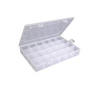 hünersdorff 601500 Assortment Box, PP-Eco with 24 Compartments, Sturdy Sorting Box for Screws and Other Small Parts, Fixed Compartments, 23.3 x 33.9 x 5.8 cm, Transparent