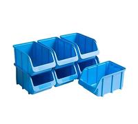 hünersdorff 7 x Storage Boxes in Size 5 Polypropylene High Dimensional Stability and Load Capacity Blue