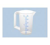 Hunersdorff 935000 Graduated Can with Closed Handle, White/Blue, 500 ml