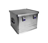 hünersdorff Aluminium Box Office 50 Litres, Splash-proof with Rubber Seal, Lightweight, Sturdy, Folding Handles, Preparation for Locks, Colour: Silver