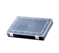 hünersdorff Assortment box: sturdy sorting box (PP-Classic) with fixed compartments (12 compartments), sorting box dimensions: 225 x 335 x 55 mm, black, 611810