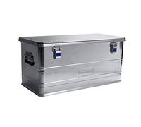 hünersdorff Professional Aluminium Box 92 Litres, Splash-proof with Rubber Seal, Lightweight, Sturdy, Folding Handles, Preparation for Locks, Colour: Silver