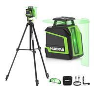 Huepar 360° Laser Level with Tripod 150cm, 82Ft - 165Ft Self Leveling Laser Level with Pulse Mode, 3 Brightness Levels Rechargeable Li-ion Battery Green Line Laser Leveler Tool for DIY Indoor Project