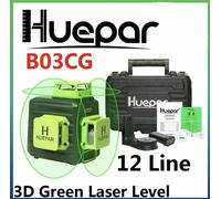 Huepar 3D Cross Line Self-Leveling Laser Level Green with Type-C Charging Port