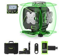 Huepar Bluetooth 4x360 Laser Level Set, LCD Green, Pulse Mode, 16 Lines Self-Leveling Cross Line Laser Level, Triple Power Supply (S04CG-5RG)