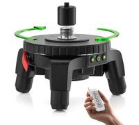 Huepar Electric Rotating Base for Laser Level - Remote Control, Dual-Speed 0.1°/s Fine Adjustment, Adjustable Tripod Legs, 5/8"-11 Thread with 1/4"-20 Adapter, 360° Motorized Turntable